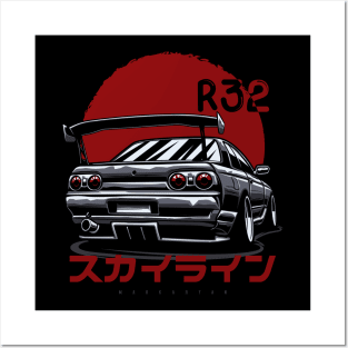 Skyline R32 GTR Posters and Art